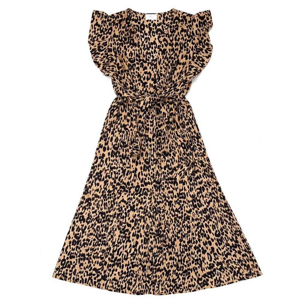 Sienna Sky Leopard Print Midi Dress Size L